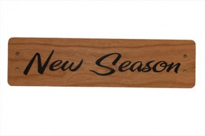 Small Cherry Wood Point of Sale Sign 250mm x 65mm - NEW SEASON